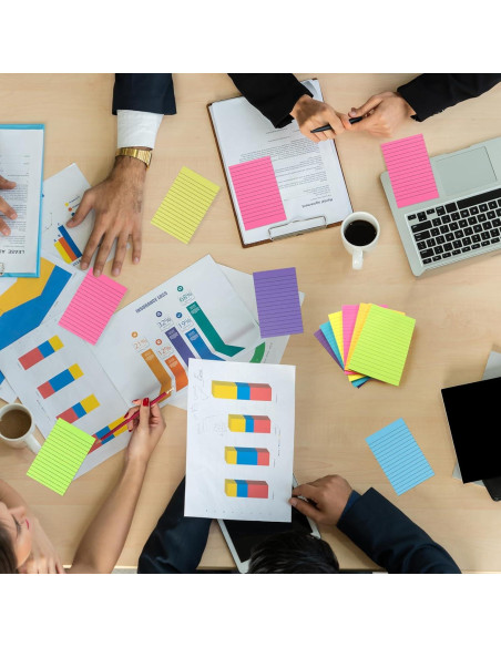 Notas Adhesivas Rayadas 10x15 cm Cayxenful, 8 Colores, 40 Hojas