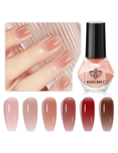 Set de Esmalte de Uñas Jelly Modelones 6 Colores Secado Rápido