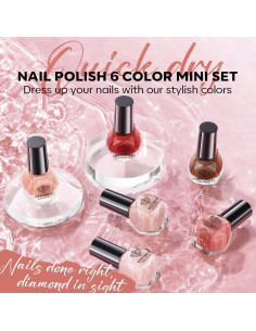 Set de Esmalte de Uñas Jelly Modelones 6 Colores Secado Rápido 2