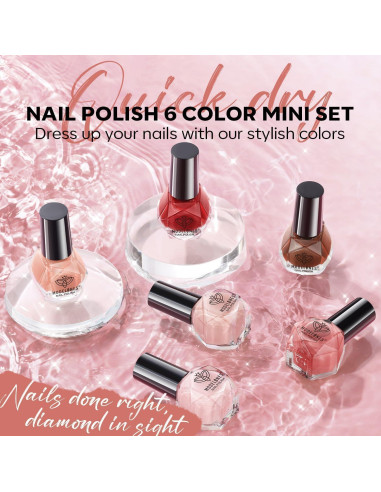 Set de Esmalte de Uñas Jelly Modelones 6 Colores Secado Rápido