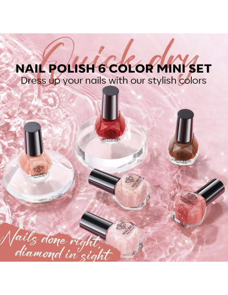 Set de Esmalte de Uñas Jelly Modelones 6 Colores Secado Rápido