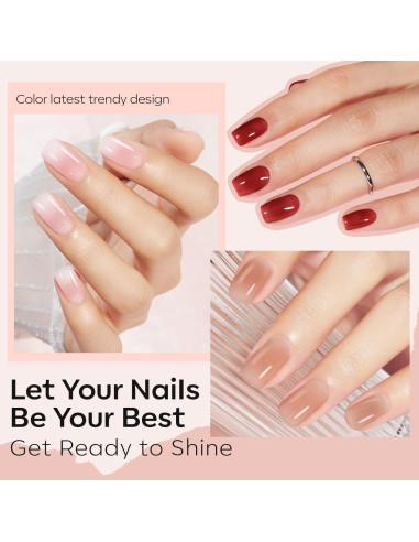 Set de Esmalte de Uñas Jelly Modelones 6 Colores Secado Rápido