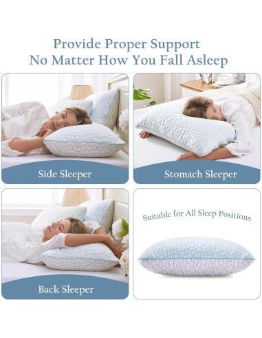 Almohada de Cama Luxe Linen Estándar Ajustable 45.72x66.04cm