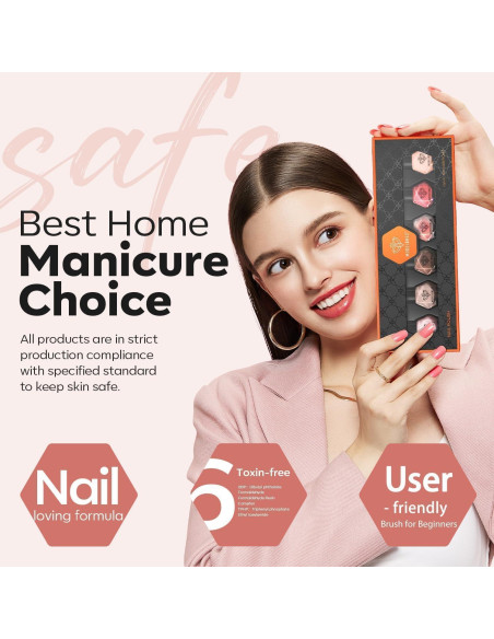 Set de Esmalte de Uñas Jelly Modelones 6 Colores Secado Rápido