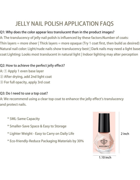 Set de Esmalte de Uñas Jelly Modelones 6 Colores Secado Rápido