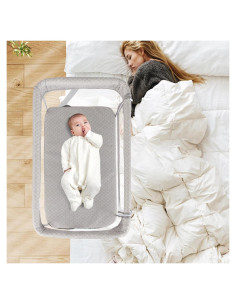 Cuna para Bebé INFANS 3 en 1 Beige, Ajustable y Abatible