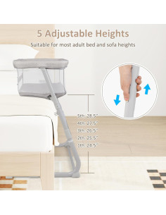 Cuna para Bebé INFANS 3 en 1 Beige, Ajustable y Abatible 2