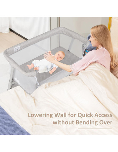 Cuna para Bebé INFANS 3 en 1 Beige, Ajustable y Abatible