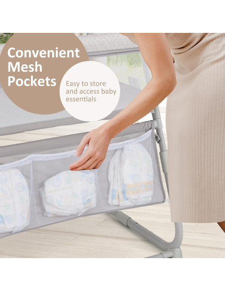 Cuna para Bebé INFANS 3 en 1 Beige, Ajustable y Abatible