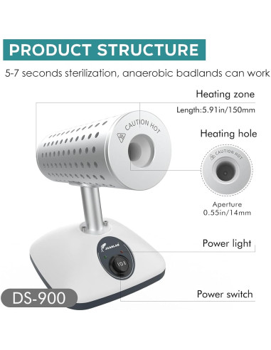 Autoclave Esterilizador Infrarrojo T-stereo DS-900 150W 400C/825C