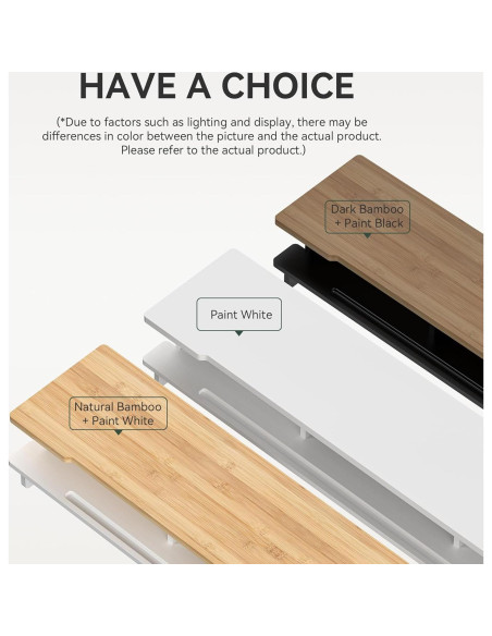 Soporte Doble para Monitor Elevador de Escritorio 108 cm Negro/Bambú