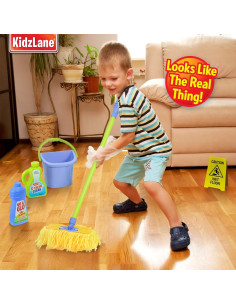 Juego de Limpieza Kidzlane para Niños - Kit Completo con Escoba y Mopa 2