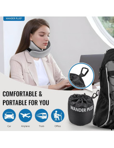 Almohada de Viaje WANDER PLUS Espuma de Memoria Negra 2