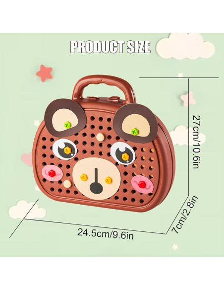 Caja de Herramientas Montessori TEZKIM con Taladro Eléctrico 203 Piezas