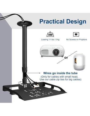 Soporte de Techo para Proyector 2-Be-Best Ajustable 37-60CM
