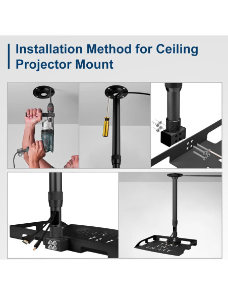 Soporte de Techo para Proyector 2-Be-Best Ajustable 37-60CM