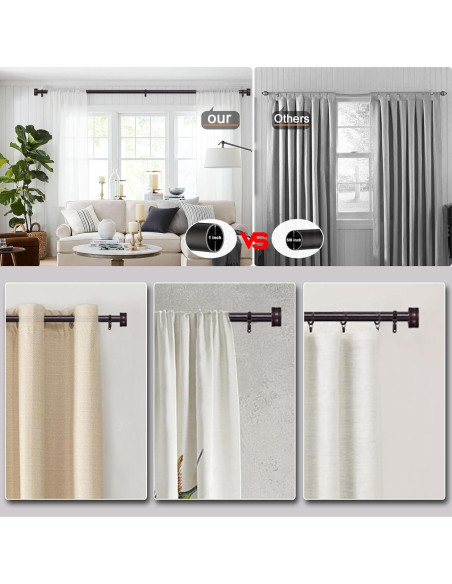 Barra de Cortina Ajustable WORLD RODS 45-114 cm Bronce Antiguo