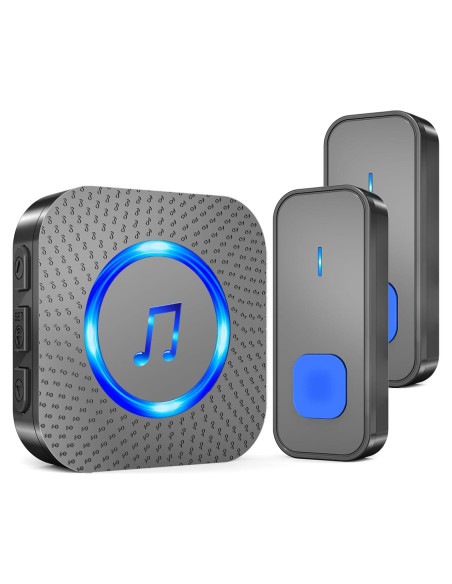 Timbre Inalámbrico SURFOU N128 con 1 Receptor y 2 Botones IP55