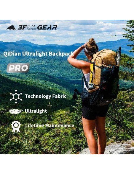 Mochila de Escalada 3F UL GEAR QiDian Pro 46+10L UHMWPE Negra