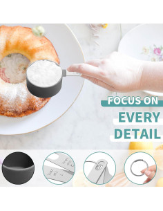 Juego de Tazas y Cucharas Medidoras YQMYXG Acero Inoxidable 2