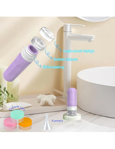 Juego de Botellas de Viaje LSQDV 18 Piezas Aprobadas TSA