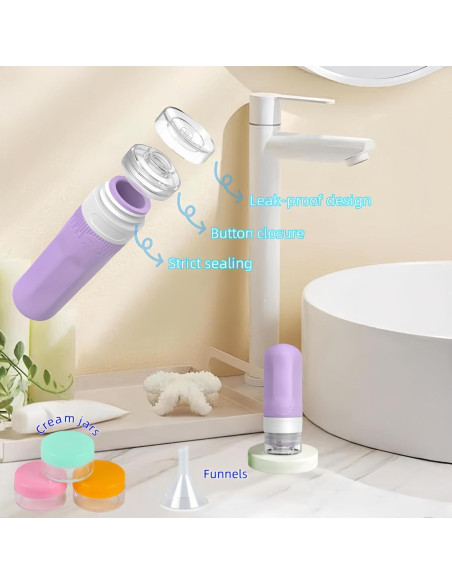 Juego de Botellas de Viaje LSQDV 18 Piezas Aprobadas TSA