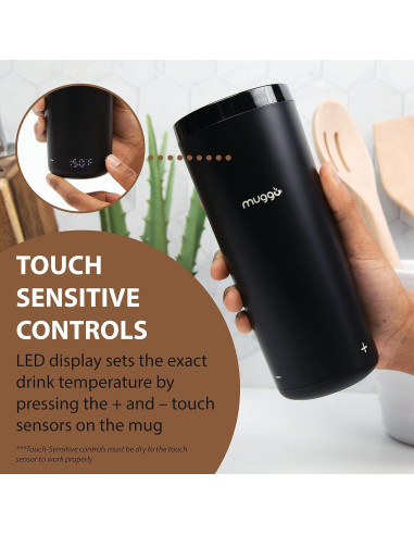 Taza de Café Autocalentable Muggo V10 12 oz USB-C