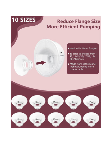 8 Inserto de Brida 13mm IVARONAL para Extractores de Leche