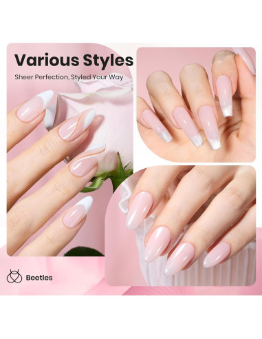 Esmalte de Uñas Gel Rosa Nude Beetles 15ml Libre de HEMA