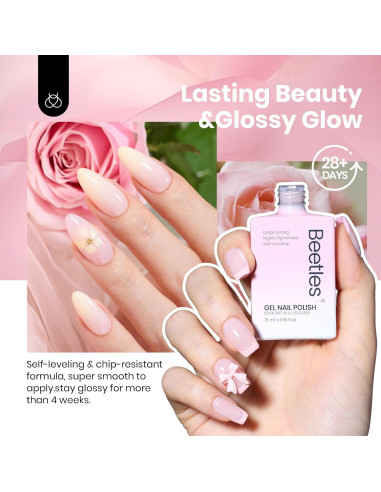 Esmalte de Uñas Gel Rosa Nude Beetles 15ml Libre de HEMA