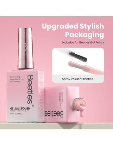 Esmalte de Uñas Gel Rosa Nude Beetles 15ml Libre de HEMA