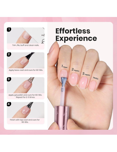 Esmalte de Uñas Gel Rosa Nude Beetles 15ml Libre de HEMA