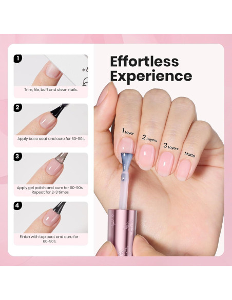 Esmalte de Uñas Gel Rosa Nude Beetles 15ml Libre de HEMA