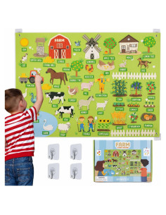 Tablero de Fieltro Educativo Bonnyco Granja 115x82 cm 92 Piezas