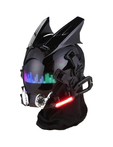 Máscara Punk LED Techwear Ajustable para Fiesta Adultos