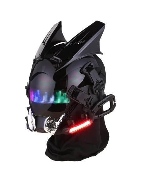 Máscara Punk LED Techwear Ajustable para Fiesta Adultos
