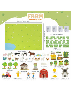 Tablero de Fieltro Educativo Bonnyco Granja 115x82 cm 92 Piezas 2