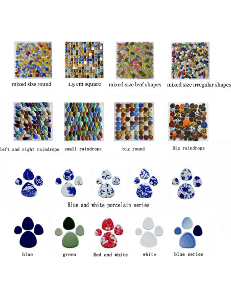 Azulejos de Cerámica Ricytnig Ovalados Azul y Blanco 0.45kg