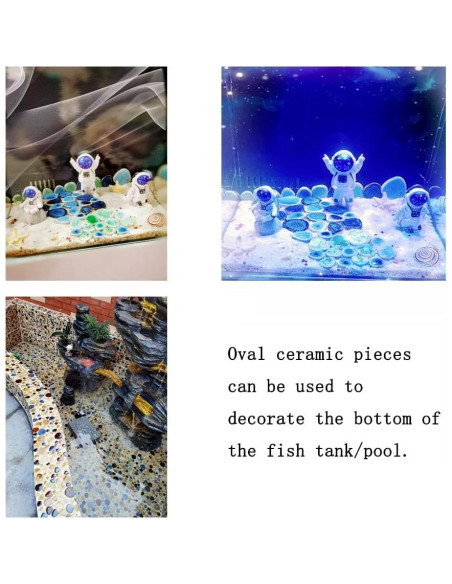 Azulejos de Cerámica Ricytnig Ovalados Azul y Blanco 0.45kg