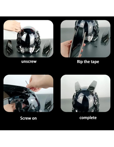 Máscara Punk LED Techwear Ajustable para Fiesta Adultos