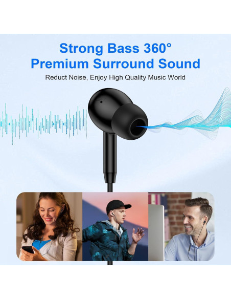 Auriculares In-Ear USB C Samsung A16 A17 A36 S25 Ultra 4 pies