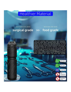 Botella de Agua Aislada MYFOREST 700ml Acero Quirúrgico Negra 2