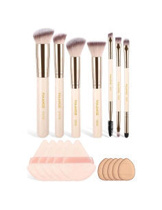 Conjunto de Brochas de Maquillaje MAANGE 17 Piezas Beige