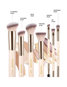 Conjunto de Brochas de Maquillaje MAANGE 17 Piezas Beige 2