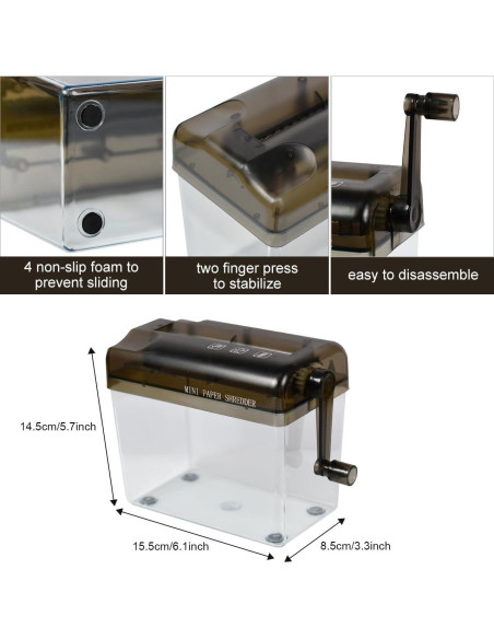 Mini Trituradora Manual de Papel JIKIOU A4 400g