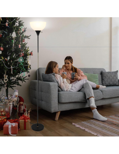 Lámpara de Pie Regulable LALISU LED 3 Niveles Brillo Negro