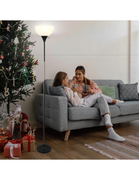 Lámpara de Pie Regulable LALISU LED 3 Niveles Brillo Negro