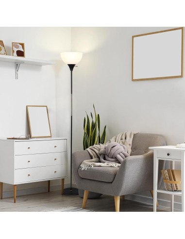 Lámpara de Pie Regulable LALISU LED 3 Niveles Brillo Negro