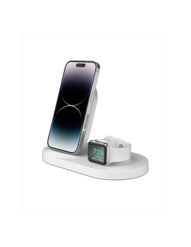 Base de Carga Inalámbrica Belkin 3 en 1 para iPhone y Apple Watch - Blanco