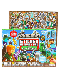 Caja de Stickers Gigante Minecraft - Más de 1000 Stickers Reutilizables